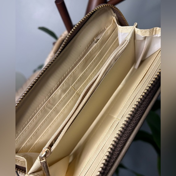 Tan Alligator Print No Brand Name Blank Satchel Purse Tote Bag - Picture 3 of 5